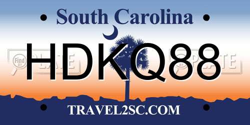 HDKQ88 South Carolina License Plate