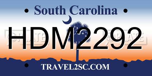 HDM2292 South Carolina License Plate