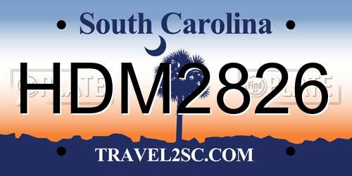 HDM2826 South Carolina License Plate