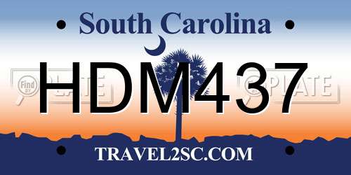 HDM437 South Carolina License Plate