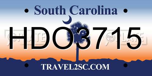HDO3715 South Carolina License Plate