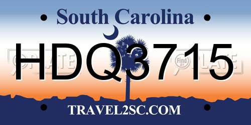 HDQ3715 South Carolina License Plate