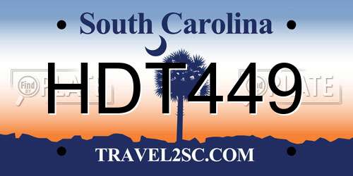 HDT449 South Carolina License Plate