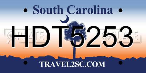 HDT5253 South Carolina License Plate