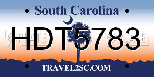 HDT5783 South Carolina License Plate