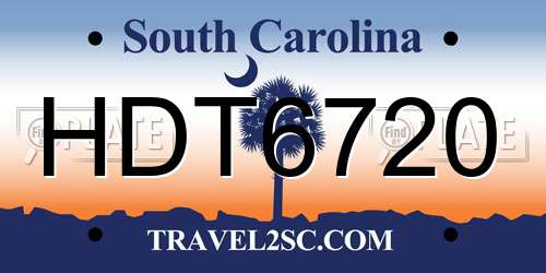 HDT6720 South Carolina License Plate