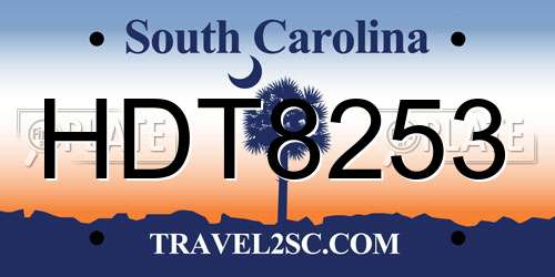 HDT8253 South Carolina License Plate