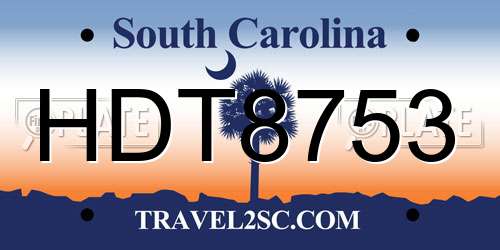 HDT8753 South Carolina License Plate