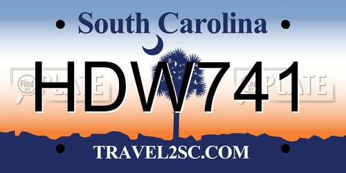 HDW741 South Carolina License Plate