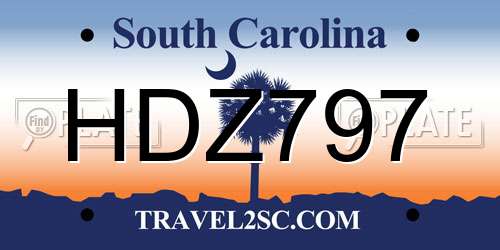 HDZ797 South Carolina License Plate
