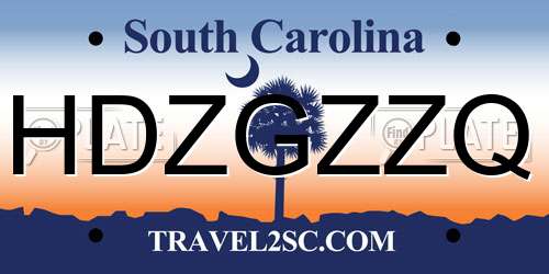 HDZGZZQ South Carolina License Plate