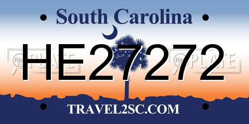HE27272 South Carolina License Plate