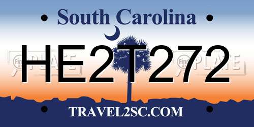 HE2T272 South Carolina License Plate