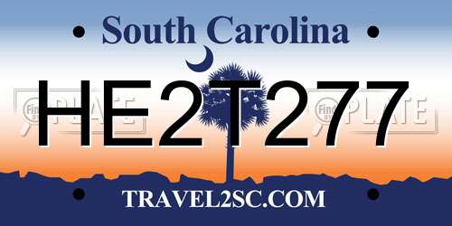 HE2T277 South Carolina License Plate