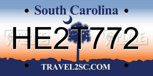 HE2T772 South Carolina License Plate
