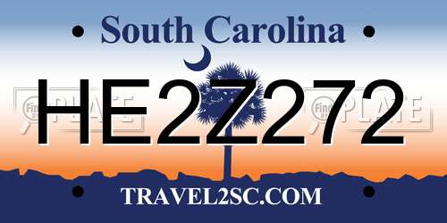 HE2Z272 South Carolina License Plate