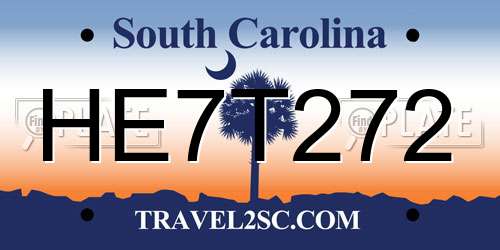 HE7T272 South Carolina License Plate