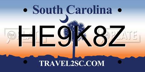 HE9K8Z South Carolina License Plate