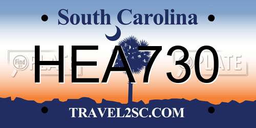 HEA730 South Carolina License Plate