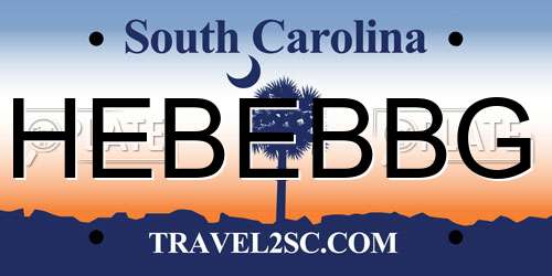 HEBEBBG South Carolina License Plate