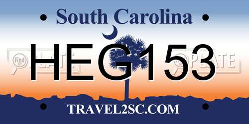 HEG153 South Carolina License Plate