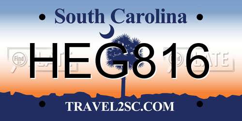 HEG816 South Carolina License Plate
