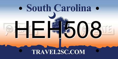 HEH508 South Carolina License Plate
