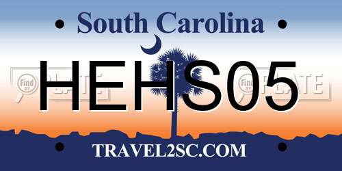 HEHS05 South Carolina License Plate