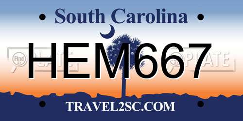 HEM667 South Carolina License Plate