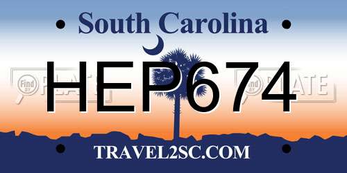 HEP674 South Carolina License Plate
