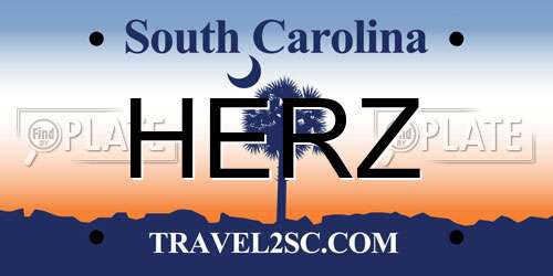 HERZ South Carolina License Plate