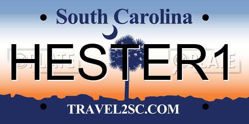 HESTER1 South Carolina License Plate