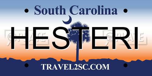 HESTERI South Carolina License Plate