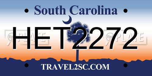 HET2272 South Carolina License Plate