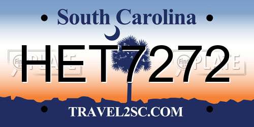 HET7272 South Carolina License Plate
