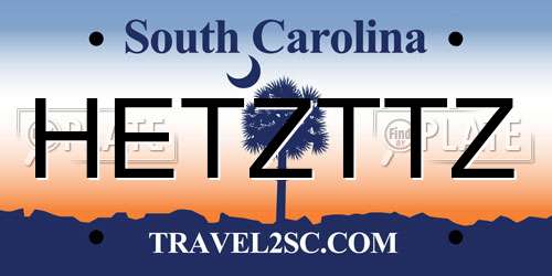 HETZTTZ South Carolina License Plate