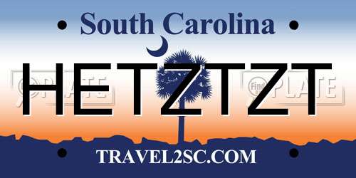 HETZTZT South Carolina License Plate