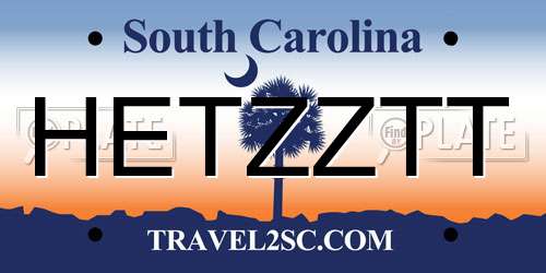 HETZZTT South Carolina License Plate