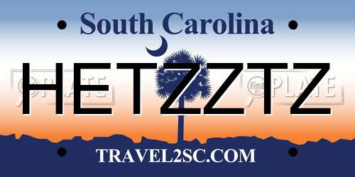 HETZZTZ South Carolina License Plate