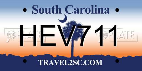 HEV711 South Carolina License Plate
