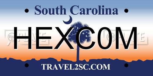 HEXC0M South Carolina License Plate