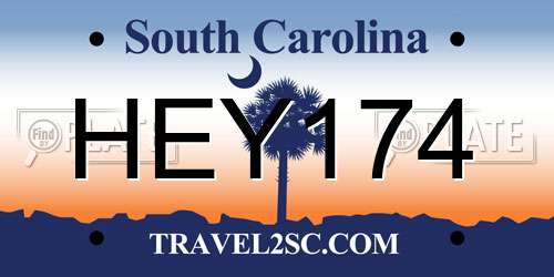 HEY174 South Carolina License Plate