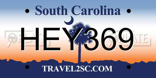 HEY369 South Carolina License Plate