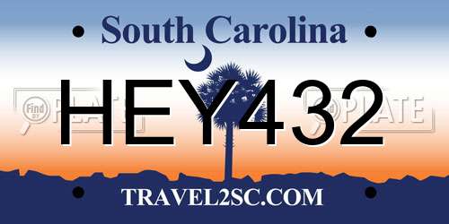 HEY432 South Carolina License Plate