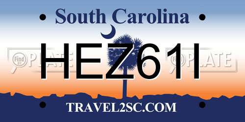 HEZ61I South Carolina License Plate