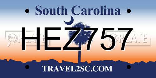 HEZ757 South Carolina License Plate