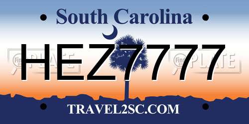 HEZ7777 South Carolina License Plate
