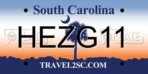 HEZG11 South Carolina License Plate
