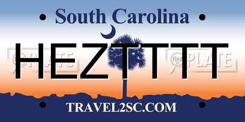 HEZTTTT South Carolina License Plate