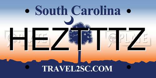 HEZTTTZ South Carolina License Plate